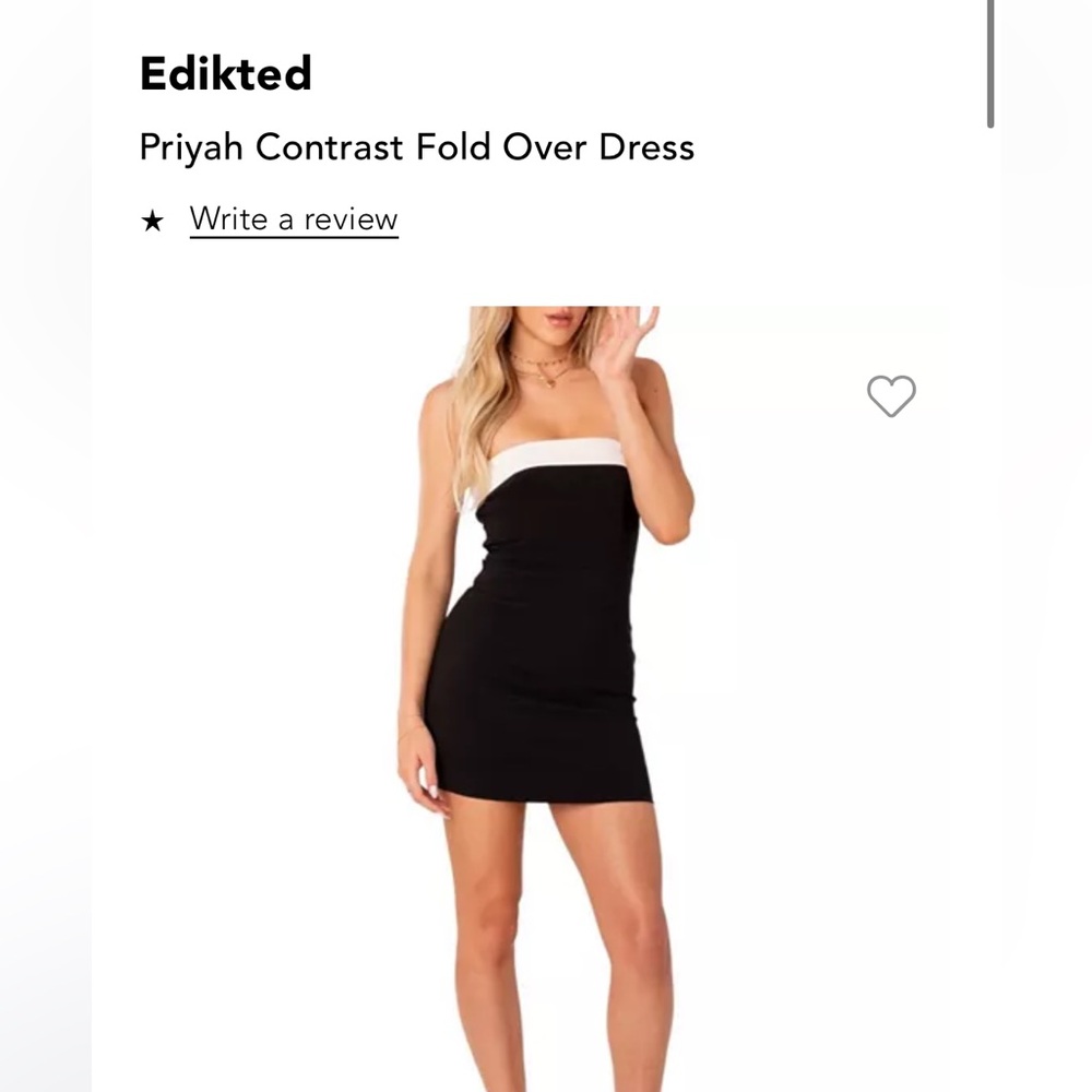 PRIYAH CONTRAST FOLD OVER DRESS XS EDIKTED